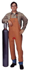 Stanco Safety Products - 24 x 48" Flame Resistant/Retardant & Welding Split Leg Apron - Cotton, 12 oz Material, Brown, 1 Pocket - Makers Industrial Supply