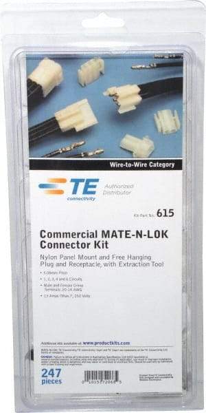 Tyco/Amp - 247 Piece, Wire Connector Kit - 20 to 14 AWG Compatible Wire Size - Makers Industrial Supply