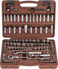 Paramount - 103 Piece 1/4" & 3/8" Drive Deep Well Socket Set - 6, 8, 12 Points, 5/32" to 13/16" (4mm to 19mm) Range, Inch/Metric Measurement Standard - Makers Industrial Supply