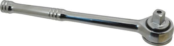 Paramount - 1/2" Drive Round Head Quick-Release Ratchet - Chrome Finish, 10-3/32" OAL, 45 Gear Teeth, Full Polished Knurled Handle - Makers Industrial Supply