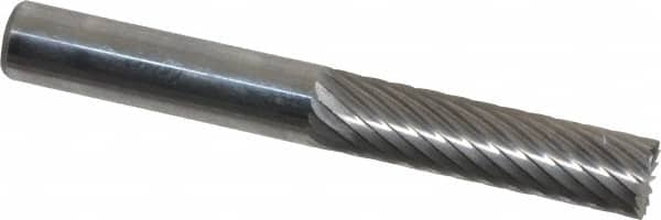 Atrax - 1/4" Cut Diam, 1/4" Shank Diam, Cylinder with End Cut Head Single Cut Burr - Carbide, End Cut End, 1" LOC, 2" OAL - Makers Industrial Supply