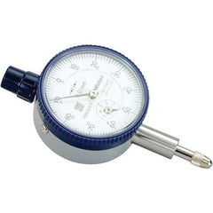 Mitutoyo - 5mm Range, 0-100 Dial Reading, 0.01mm Graduation Dial Drop Indicator - 40mm Dial, 1mm Range per Revolution, 0.01mm Accuracy, Revolution Counter - Makers Industrial Supply