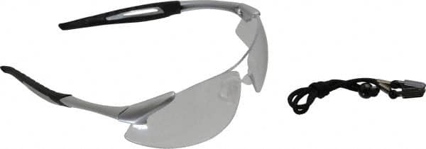 MCR Safety - Clear Lenses, Framed Safety Glasses - Anti-Fog, Scratch Resistant, Silver Polycarbonate Frame, Size Universal, Wrap Around - Makers Industrial Supply