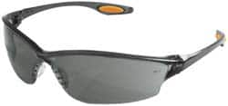 MCR Safety - Gray Lenses, Framed Safety Glasses - Anti-Fog, Scratch Resistant, Clear Plastic Frame, Size Universal, Wrap Around - Makers Industrial Supply