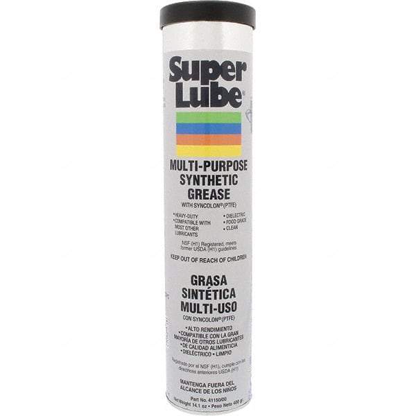 Synco Chemical - 14.1 oz Cartridge Synthetic General Purpose Grease - Translucent White, Food Grade, 450°F Max Temp, NLGIG 00, - Makers Industrial Supply