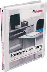 UNIVERSAL - 1/2" Sheet Capacity, 11 x 8-1/2", View Ring Binder - Vinyl, White - Makers Industrial Supply