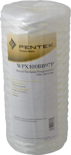 Pentair - 4-1/2" OD, 100µ, Fibrillated Polypropylene String-Wound Cartridge Filter - 9-7/8" Long, Reduces Sediments - Makers Industrial Supply