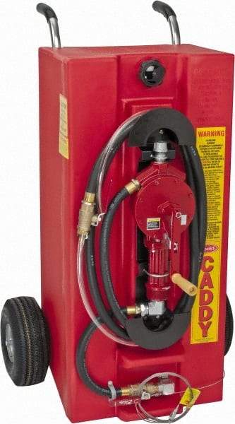 Made in USA - 28 Gal Gas Fuel Caddy - Red, Polyethelyne - Makers Industrial Supply