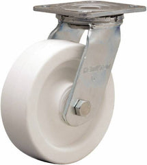 Hamilton - 6" Diam x 2" Wide x 7-1/2" OAH Top Plate Mount Swivel Caster - Polyolefin, 750 Lb Capacity, Delrin Bearing, 4 x 4-1/2" Plate - Makers Industrial Supply