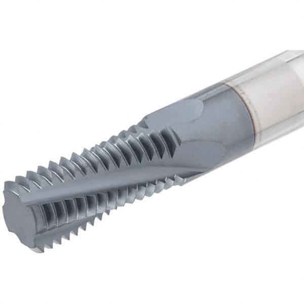 Iscar - M5x0.80 ISO, 0.142" Cutting Diam, 3 Flute, Solid Carbide Helical Flute Thread Mill - Internal Thread, 0.36" LOC, 2-1/2" OAL, 1/4" Shank Diam - Makers Industrial Supply