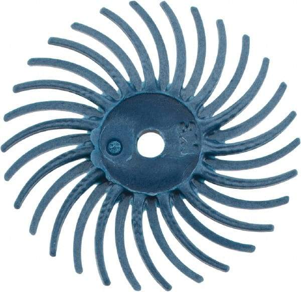 3M - 3/4" Diam, 1/16" Max Face Width, Shank Radial Bristle Brush - 400 Grit, Medium Grade, 35,000 Max RPM, Blue - Makers Industrial Supply