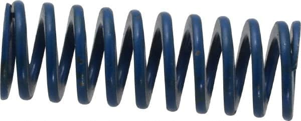 Associated Spring Raymond - 3/8" Hole Diam, 3/16" Rod Diam, 1" Free Length, Blue Die Spring - 30 Lb Max Deflection, 0.5" Max Deflection, Medium Duty, Chromium Alloy Steel - Makers Industrial Supply