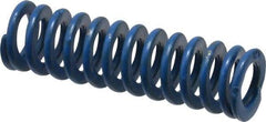 Associated Spring Raymond - 3/8" Hole Diam, 3/16" Rod Diam, 1-1/4" Free Length, Blue Die Spring - 33.8 Lb Max Deflection, 0.63" Max Deflection, Medium Duty, Chromium Alloy Steel - Makers Industrial Supply