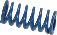 Associated Spring Raymond - 1/2" Hole Diam, 9/32" Rod Diam, 1" Free Length, Blue Die Spring - 55 Lb Max Deflection, 0.5" Max Deflection, Medium Duty, Chromium Alloy Steel - Makers Industrial Supply