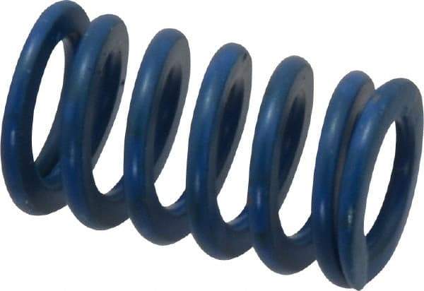 Associated Spring Raymond - 5/8" Hole Diam, 11/32" Rod Diam, 1" Free Length, Blue Die Spring - 82 Lb Max Deflection, 0.5" Max Deflection, Medium Duty, Chromium Alloy Steel - Makers Industrial Supply