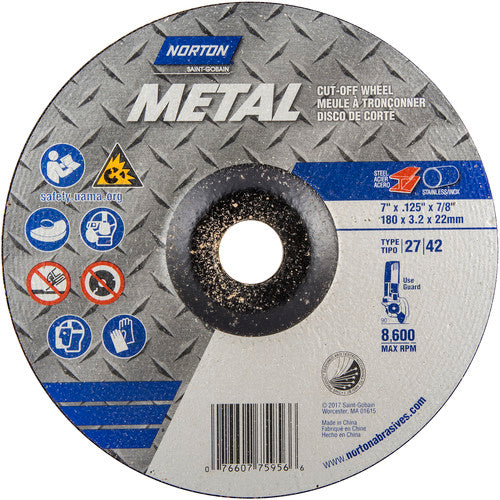 7″ × 1/8″ × 7/8″ Gemini Non-Woven Depressed Center Wheel Type 27 24 Grit Aluminum Oxide - Makers Industrial Supply