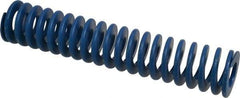 Associated Spring Raymond - 2" Hole Diam, 1" Rod Diam, 10" Free Length, Blue Die Spring - 1040 Lb Max Deflection, 5" Max Deflection, Medium Duty, Chromium Alloy Steel - Makers Industrial Supply