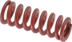 Associated Spring Raymond - 1/2" Hole Diam, 9/32" Rod Diam, 1-1/4" Free Length, Red Die Spring - 60.1 Lb Max Deflection, 0.46" Max Deflection, Medium Heavy Duty, Chromium Alloy Steel - Makers Industrial Supply