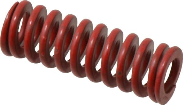 Associated Spring Raymond - 5/8" Hole Diam, 11/32" Rod Diam, 1-3/4" Free Length, Red Die Spring - 108.8 Lb Max Deflection, 0.65" Max Deflection, Medium Heavy Duty, Chromium Alloy Steel - Makers Industrial Supply