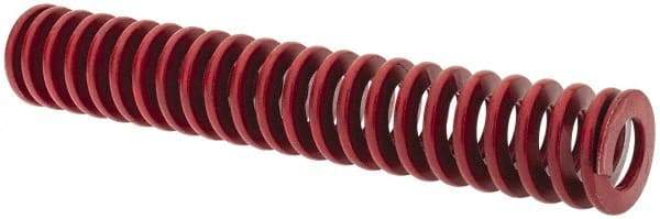 Associated Spring Raymond - 1" Hole Diam, 1/2" Rod Diam, 6" Free Length, Red Die Spring - 266.4 Lb Max Deflection, 2.22" Max Deflection, Medium Heavy Duty, Chromium Alloy Steel - Makers Industrial Supply