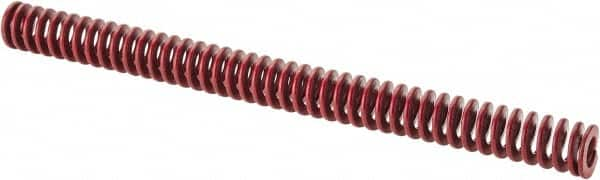 Associated Spring Raymond - 1" Hole Diam, 1/2" Rod Diam, 12" Free Length, Red Die Spring - 275.3 Lb Max Deflection, 4.44" Max Deflection, Medium Heavy Duty, Chromium Alloy Steel - Makers Industrial Supply