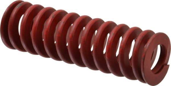 Associated Spring Raymond - 1-1/4" Hole Diam, 5/8" Rod Diam, 4" Free Length, Red Die Spring - 544.6 Lb Max Deflection, 1.48" Max Deflection, Medium Heavy Duty, Chromium Alloy Steel - Makers Industrial Supply