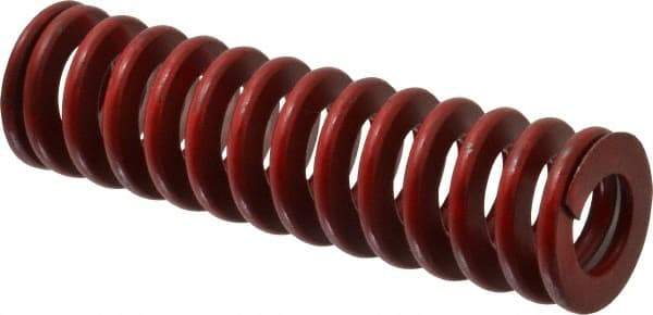 Associated Spring Raymond - 1-1/4" Hole Diam, 5/8" Rod Diam, 4-1/2" Free Length, Red Die Spring - 532.8 Lb Max Deflection, 1.67" Max Deflection, Medium Heavy Duty, Chromium Alloy Steel - Makers Industrial Supply