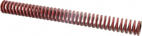 Associated Spring Raymond - 1-1/4" Hole Diam, 5/8" Rod Diam, 12" Free Length, Red Die Spring - 550.6 Lb Max Deflection, 4.44" Max Deflection, Medium Heavy Duty, Chromium Alloy Steel - Makers Industrial Supply