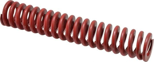 Associated Spring Raymond - 1-1/2" Hole Diam, 3/4" Rod Diam, 8" Free Length, Red Die Spring - 651.2 Lb Max Deflection, 2.96" Max Deflection, Medium Heavy Duty, Chromium Alloy Steel - Makers Industrial Supply