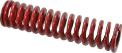 Associated Spring Raymond - 2" Hole Diam, 1" Rod Diam, 8" Free Length, Red Die Spring - 1041.9 Lb Max Deflection, 2.96" Max Deflection, Medium Heavy Duty, Chromium Alloy Steel - Makers Industrial Supply