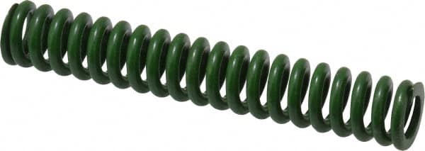 Associated Spring Raymond - 1/2" Hole Diam, 9/32" Rod Diam, 3" Free Length, Green Die Spring - 67.5 Lb Max Deflection, 0.75" Max Deflection, Extra Heavy Duty, Chromium Alloy Steel - Makers Industrial Supply