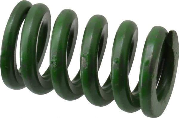 Associated Spring Raymond - 5/8" Hole Diam, 11/32" Rod Diam, 1" Free Length, Green Die Spring - 157.5 Lb Max Deflection, 0.25" Max Deflection, Extra Heavy Duty, Chromium Alloy Steel - Makers Industrial Supply