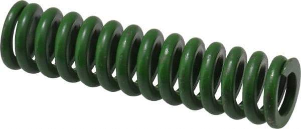 Associated Spring Raymond - 5/8" Hole Diam, 11/32" Rod Diam, 2-1/2" Free Length, Green Die Spring - 137.5 Lb Max Deflection, 0.63" Max Deflection, Extra Heavy Duty, Chromium Alloy Steel - Makers Industrial Supply