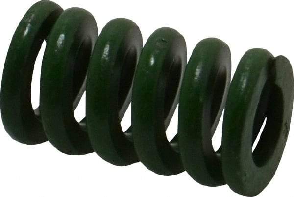 Associated Spring Raymond - 3/4" Hole Diam, 3/8" Rod Diam, 1-1/4" Free Length, Green Die Spring - 343.8 Lb Max Deflection, 0.31" Max Deflection, Extra Heavy Duty, Chromium Alloy Steel - Makers Industrial Supply