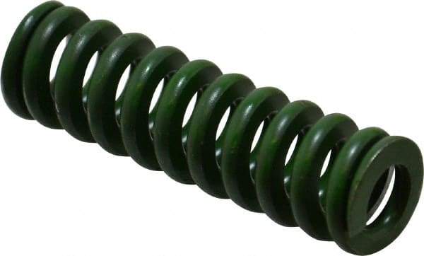 Associated Spring Raymond - 3/4" Hole Diam, 3/8" Rod Diam, 2-1/2" Free Length, Green Die Spring - 312.5 Lb Max Deflection, 0.63" Max Deflection, Extra Heavy Duty, Chromium Alloy Steel - Makers Industrial Supply