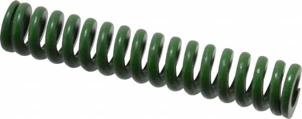 Associated Spring Raymond - 3/4" Hole Diam, 3/8" Rod Diam, 4" Free Length, Green Die Spring - 300 Lb Max Deflection, 1" Max Deflection, Extra Heavy Duty, Chromium Alloy Steel - Makers Industrial Supply