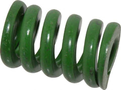 Associated Spring Raymond - 1" Hole Diam, 1/2" Rod Diam, 1-1/2" Free Length, Green Die Spring - 600 Lb Max Deflection, 0.38" Max Deflection, Extra Heavy Duty, Chromium Alloy Steel - Makers Industrial Supply