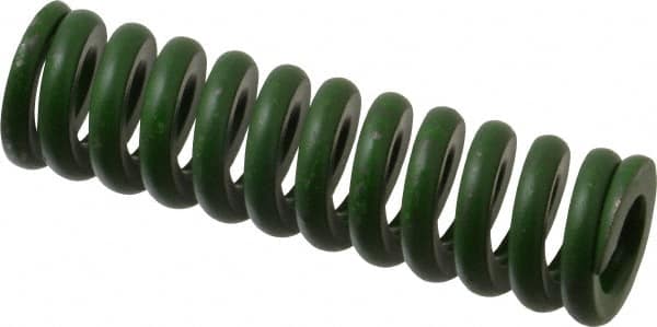 Associated Spring Raymond - 1" Hole Diam, 1/2" Rod Diam, 3-1/2" Free Length, Green Die Spring - 546 Lb Max Deflection, 0.88" Max Deflection, Extra Heavy Duty, Chromium Alloy Steel - Makers Industrial Supply