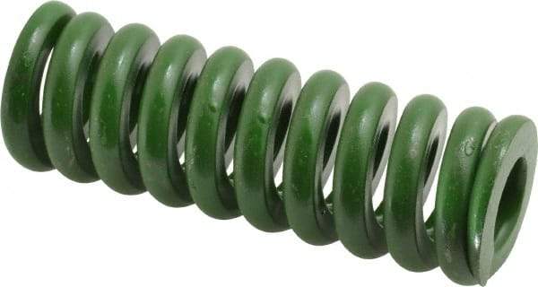 Associated Spring Raymond - 1-1/4" Hole Diam, 5/8" Rod Diam, 3-1/2" Free Length, Green Die Spring - 882 Lb Max Deflection, 0.88" Max Deflection, Extra Heavy Duty, Chromium Alloy Steel - Makers Industrial Supply