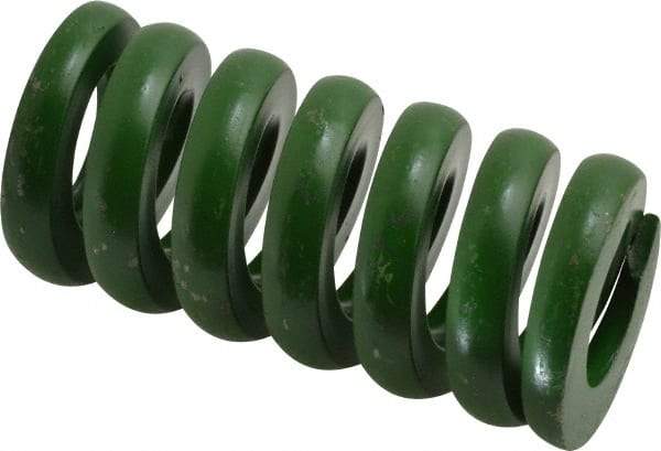 Associated Spring Raymond - 1-1/2" Hole Diam, 3/4" Rod Diam, 3" Free Length, Green Die Spring - 1734 Lb Max Deflection, 0.75" Max Deflection, Extra Heavy Duty, Chromium Alloy Steel - Makers Industrial Supply