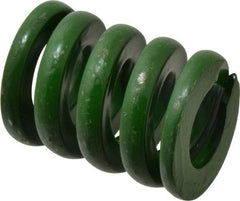 Associated Spring Raymond - 2" Hole Diam, 1" Rod Diam, 2-1/2" Free Length, Green Die Spring - 2385 Lb Max Deflection, 0.63" Max Deflection, Extra Heavy Duty, Chromium Alloy Steel - Makers Industrial Supply