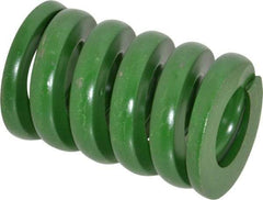 Associated Spring Raymond - 2" Hole Diam, 1" Rod Diam, 3" Free Length, Green Die Spring - 2340 Lb Max Deflection, 0.75" Max Deflection, Extra Heavy Duty, Chromium Alloy Steel - Makers Industrial Supply