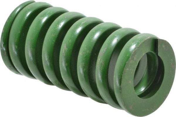 Associated Spring Raymond - 2" Hole Diam, 1" Rod Diam, 4" Free Length, Green Die Spring - 2200 Lb Max Deflection, 1" Max Deflection, Extra Heavy Duty, Chromium Alloy Steel - Makers Industrial Supply