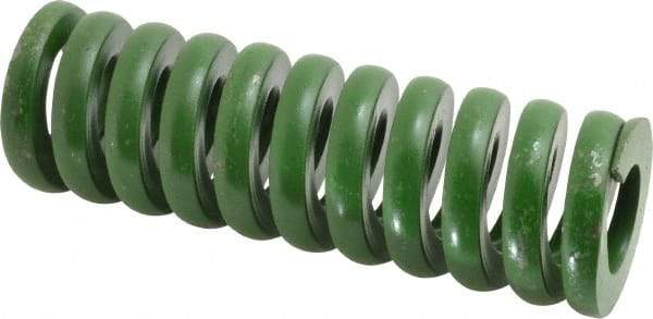 Associated Spring Raymond - 2" Hole Diam, 1" Rod Diam, 6" Free Length, Green Die Spring - 2124 Lb Max Deflection, 1.5" Max Deflection, Extra Heavy Duty, Chromium Alloy Steel - Makers Industrial Supply