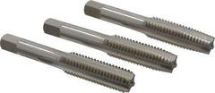 Hertel - 9/16-12 UNC, 4 Flute, Bottoming, Plug & Taper, Bright Finish, High Speed Steel Tap Set - Right Hand Cut, 3-19/32" OAL, 1-21/32" Thread Length, 3B Class of Fit - Makers Industrial Supply