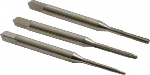 Hertel - #1-72 UNF, 2 Flute, Bottoming, Plug & Taper, Bright Finish, High Speed Steel Tap Set - 1-11/16" OAL, 2B/3B Class of Fit - Makers Industrial Supply