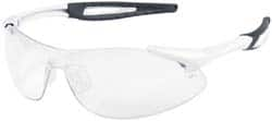 MCR Safety - Clear Lenses, Framed Safety Glasses - Anti-Fog, Scratch Resistant, White Polycarbonate Frame, Size Universal, Wrap Around - Makers Industrial Supply