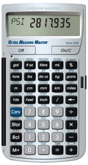 Calculated Industries - 11-Digit LCD (7 Normal & 4 Fractions) 400 Function Handheld Calculator - 0.73" x 2.56" (19.00mm x 65.0mm) Display Size, Silver, CR-2016 Powered, 7" Long x 5" Wide x 1" High - Makers Industrial Supply