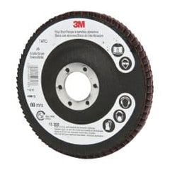 3M - 4-1/2" 36 Grit 7/8" Center Hole Type 27 Ceramic Flap Disc - Makers Industrial Supply