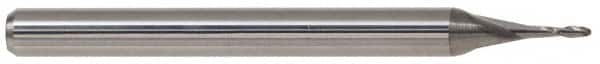 Accupro - 29/64" Diam, 5/8" LOC, 2 Flute Solid Carbide Ball End Mill - Uncoated, Single End, 2-1/2" OAL, 1/2" Shank Diam, Spiral Flute - Makers Industrial Supply